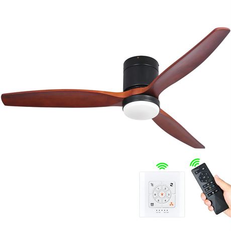 YITAHOME 60 Inch Low Profile Ceiling Fan with Lights Remote, Wall Control,