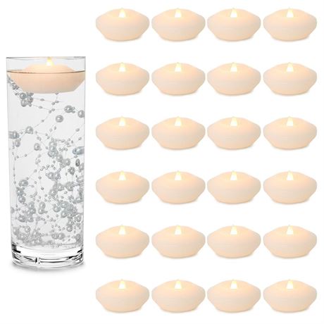 LARDUX 3 Inch Led Floating Candles - 24 PCS Flameless Water Activated Floating