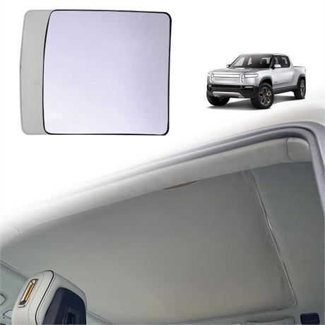 BestEvMod for Rivian R1T Foldable Roof Sunshade 2 Layer Accessories,Sunroof