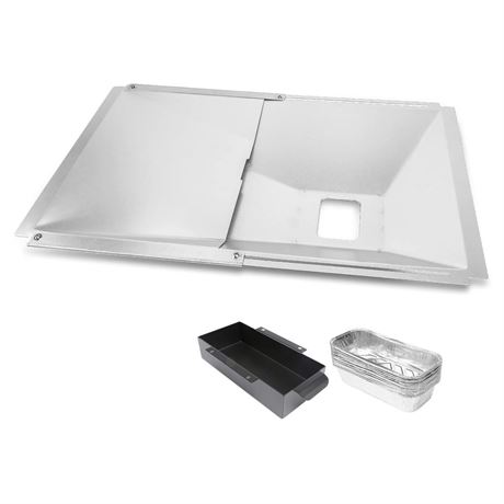 Utheer Universal Grease Tray with Catch Pan and Foil Liner for 2/3/4 Burner Gas