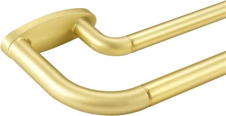Double Curtain Rods Brass,Room Darkening Curtain Rod 72-144 Inches,Adjustable