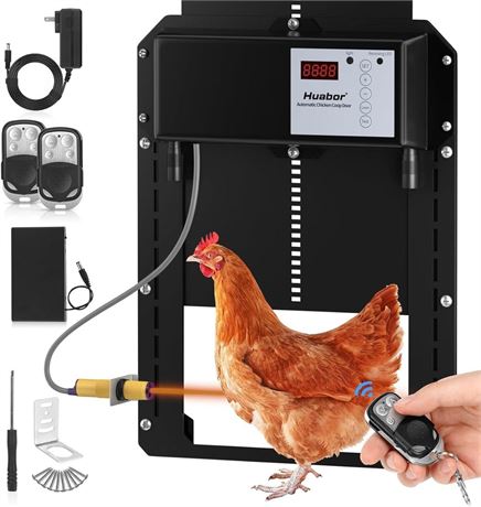 Automatic Chicken Coop Door, Auto Chicken Door Opener Full Aluminum Chicken