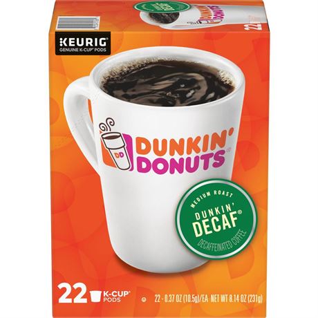 Dunkin' Dunkin Decaf Coffee K-Cup ® Pods 22 Ct - Kosher Single Serve Pods