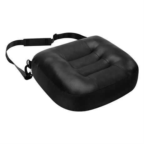 YOUFI Extra Thick Seat Cushion,Leather & Oxford Cover with Detachable Strap,