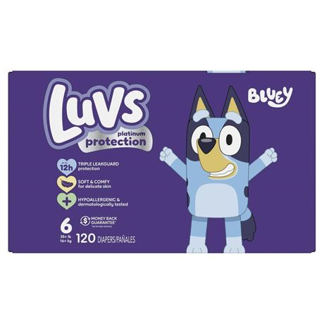 Luvs Platinum Protection Baby Diapers, Size 6, 120 Count