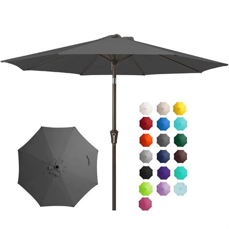 JEAREY 9FT Outdoor Patio Umbrella Outdoor Table Umbrella with Push Button Tilt