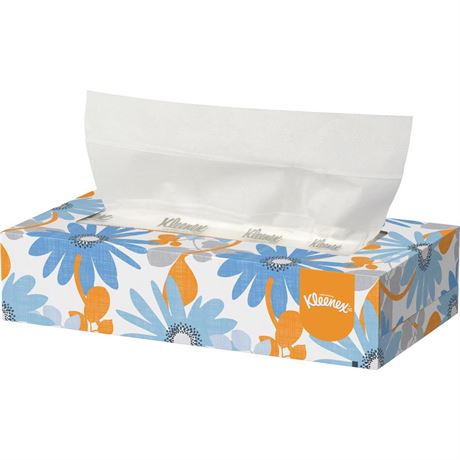 Kleenex  KCC21606BX  Low Profile Box Facial Tissues  125 / Box  White