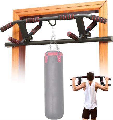 NEWAN Pull Up Bar for Doorway，Adjustable Width Indoor Exercise Bar，Multi-Grip