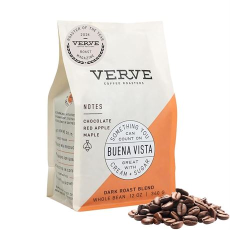 Verve Coffee Roasters | Buena Vista Dark Roast Whole Bean Coffee | Chocolate,