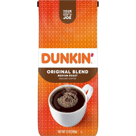 Dunkin' Dunkin’ Original Blend Medium Roast Ground Coffee, 12 oz Bag