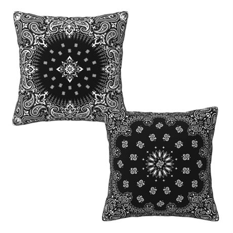 WAZHIJIA Abstract Decorative Flowers Throw Pillow Covers 18x18 inch Set of 2