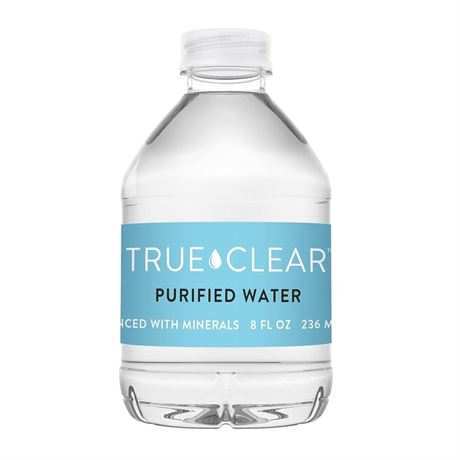 True Clear Purified Bottled Water, BPA Free Mini Water Bottles, Easy to Carry