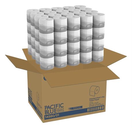 Pacific Blue Bath Tissue, 2-Ply, RL, 80-Rolls/CT, White