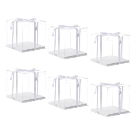 XININSUN 10 inch Clear cake Box, Large Transparent cake Box,tall cake boxes