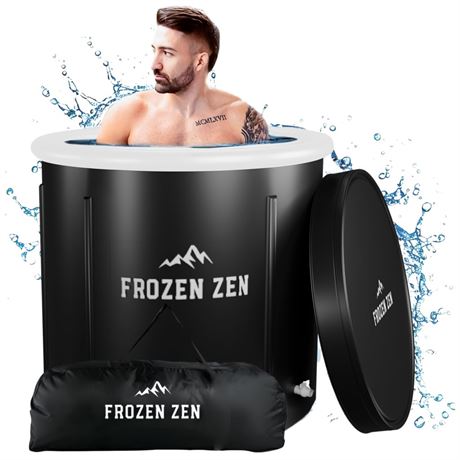Frozen Zen Ice Bath Tub For Athletes with Lid, XL 105 Gallons Portable Ice