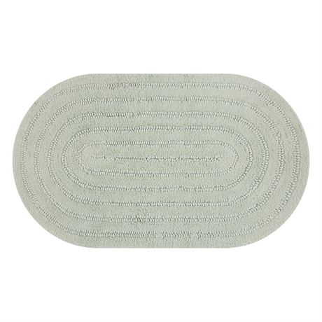 Beautiful Oval Cotton Bath Rug by Drew Barrymore, Sage Green, 20" x 34"