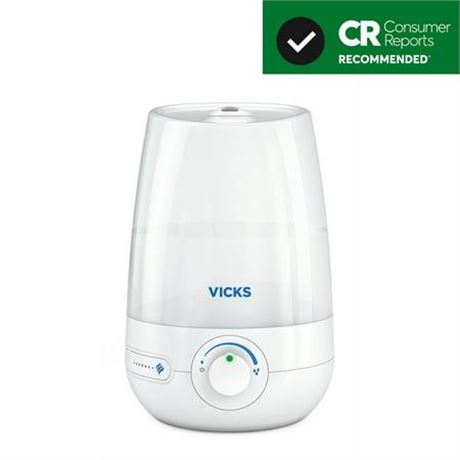 Vicks 1 Gallon Filter Free Cool Mist Ultrasonic Humidifier  VUL545  White