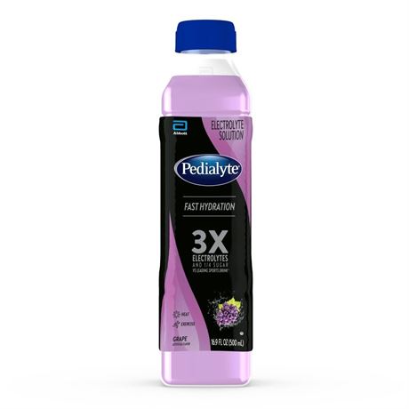 Pedialyte Electrolyte Solution, Grape, Hydration Drink, 1 bottle, half liter