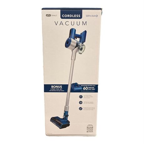 EPro Select EV2738BL Cordless Vacuum W/ Removable Battery 6 Ad Tools (Blue)