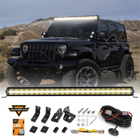 Auxbeam 42 Inch LED Light Bar with White Amber DRL 278W 32640LM Anti-Glare