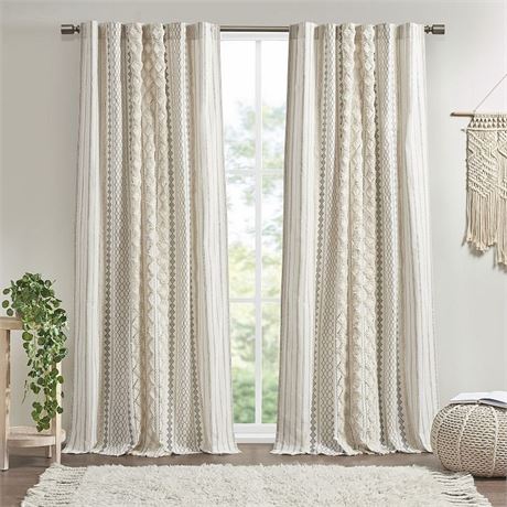 INK+IVY 1-Panel Imani Light Filtering Lined Cotton Rod Pocket Window Curtain