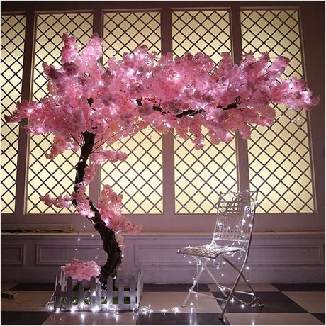 Cherry Blossom Trees with Lights Pink Artificial Flowers Handmade Fake Cherry