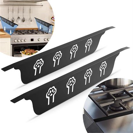 Stove Gap Covers - 2 Pack Stainless Steel Oven Counter Gap Filler Adjustable