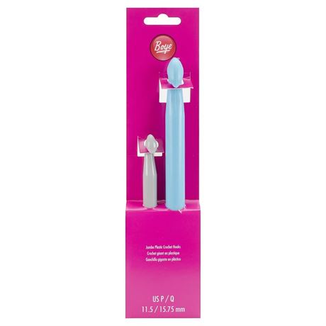 Boye 0.68" Plastic Crochet Hooks, Assorted (2 Pieces)