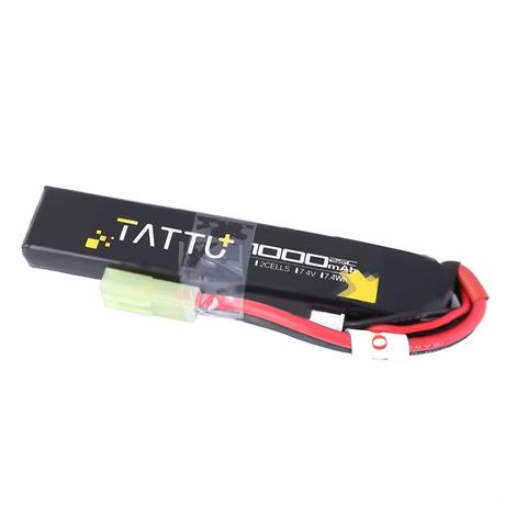 TATTU Airsoft Battery 7.4V 1000mAh 25C 2S LiPo Stick Battery Pack for Airsoft