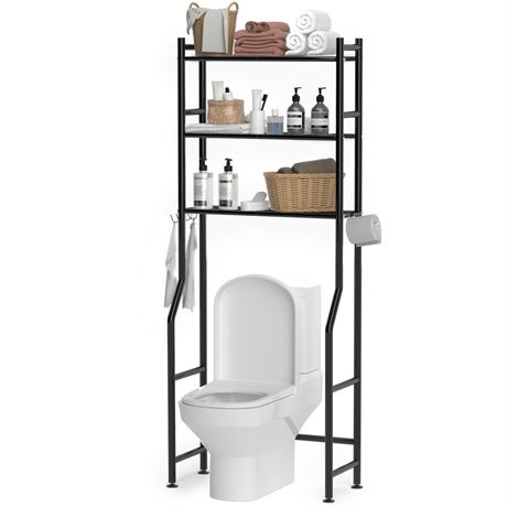 3-Tier Over The Toilet Storage, Space Saver Metal Bathroom Shelves,