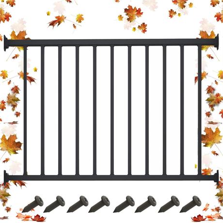 CR Fence & Rail Metal Railing for Deck, Metal Guard Rail Kit with Balusters for