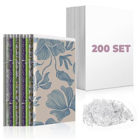 200 Set 7.5 X 10.5 Inch Fabric Organizer Boards, Comic Boards for Fabric