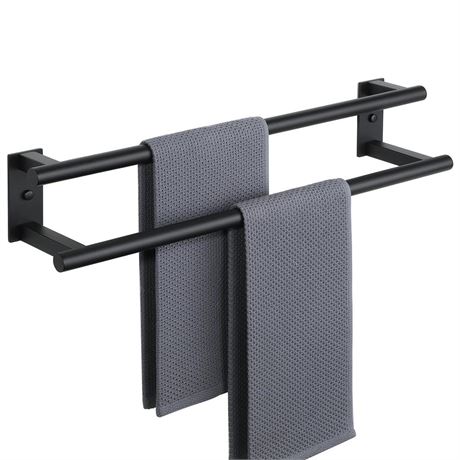 Alise Bathroom Double Towel Bar, 24 Inch Wall Mount Towel Holder, Towel Racks