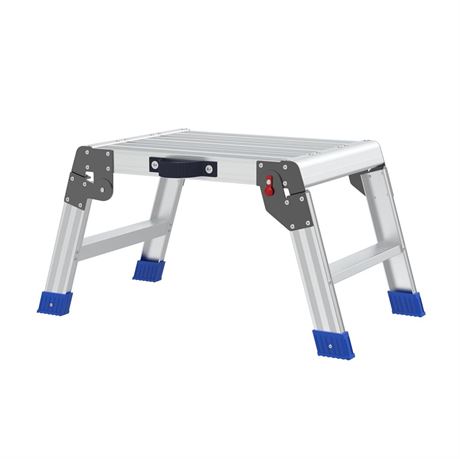 Folding Step Stool for Adults, Aluminum Work Platform with 600 lb Capacity, 12"