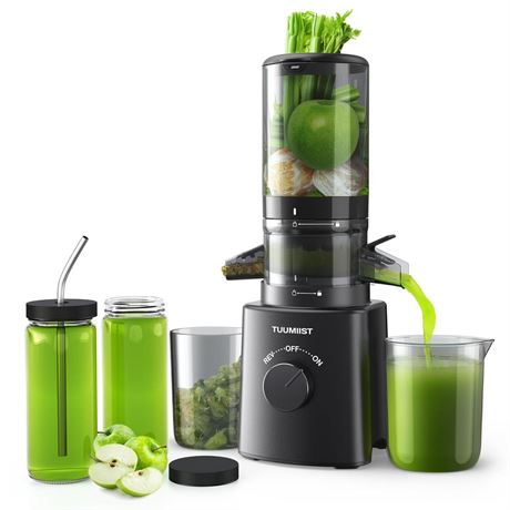 Cold Press Juicer with 8 Juice Bottles - Masticating Juicer Machines for Fruits