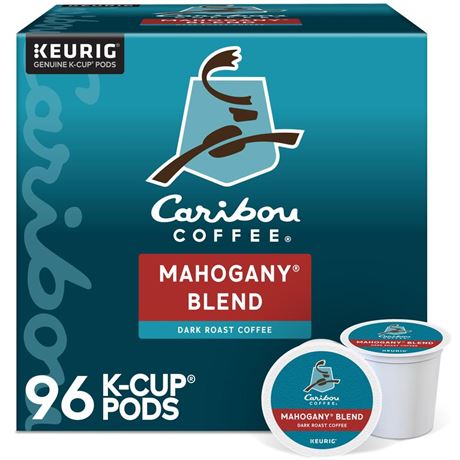 Caribou Coffee Mahogany Keurig Single-Serve K-Cup Pods, Dark Roast Coffee, 96