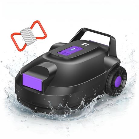 Robotic Pool Cleaner with Dual-Drive Motors,180Min Runtime, Powerful Pool