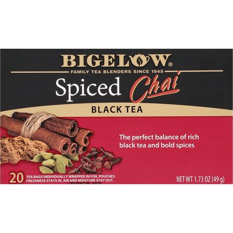 Bigelow Tea Bigelow Spiced Chai, Black Tea Bags, 20 Count