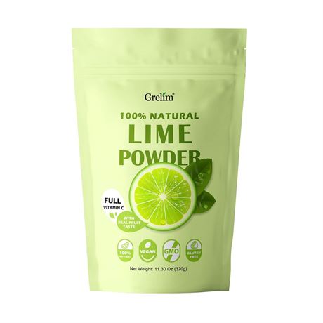 Grelim Lime Powder 11.30 Oz, Freeze Dried Lime Juice Powder, Filler Free,