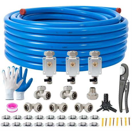 Shop Air Line Kit 3/4"×100FT, HDPE-Aluminum Compressed Air Line Kit, Rapid