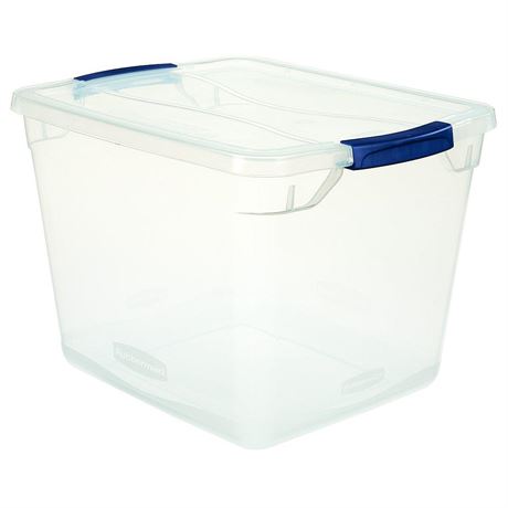 Clever Store Latching Storage Tote Container, Clear