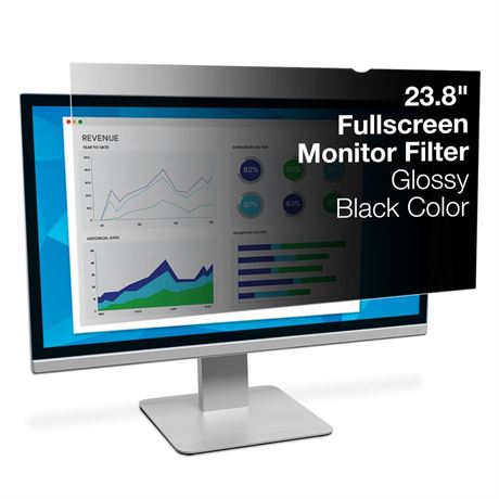 3M™ Privacy Filter for 23.8" Full Screen Monitors (PF238W9E) Black 23.8" Full