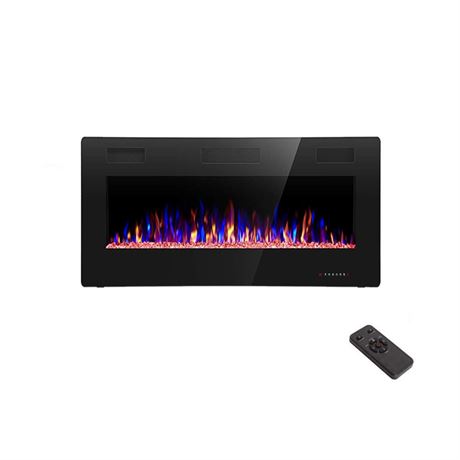 R.W.FLAME 36 inch Recessed and Wall Mounted Electric Fireplace, Ultra Thin ad