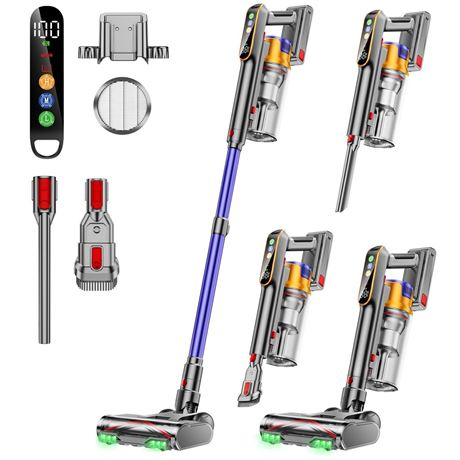 Cordless Vacuum Cleaner, 580W 48KPA 60 Mins Vacuum Cleaners for Home, Stick