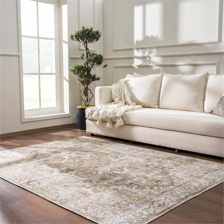 Hauteloom Nadia Living Room, Bedroom Area Rug - Farmhouse - Natural Gray -