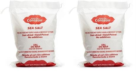 Amorcito Corazón - Coarse Sea Salt, Natural Salt From México - 700gr (Pack of 2)
