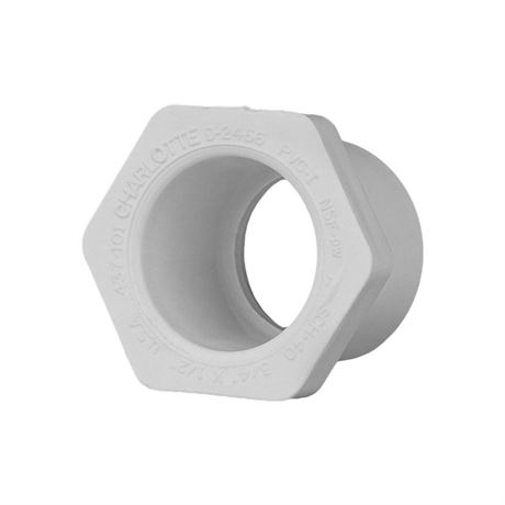 Charlotte Pipe 3/4" X 1/2" Reducer Bushing Pipe Fitting - (Spigot x Socket)