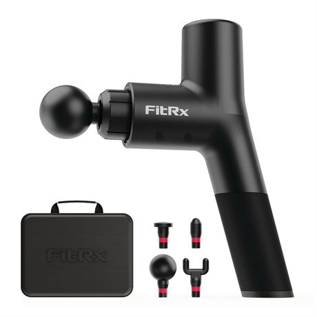 FitRx Massage Gun Handheld Deep Tissue Percussion Massager with 6 Speeds and 4