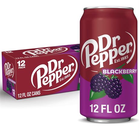 Dr. Pepper Dr Pepper Blackberry Soda Pop, 12 fl oz, 12 Pack Cans