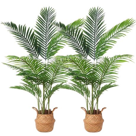 Artificial Areca Palm Plants 4.6Ft Fake Dypsis Lutescens Tree with 15 Trunks in